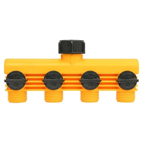 Tap Manifold Connector, 4 Way, Black/Yellow - pack of 8