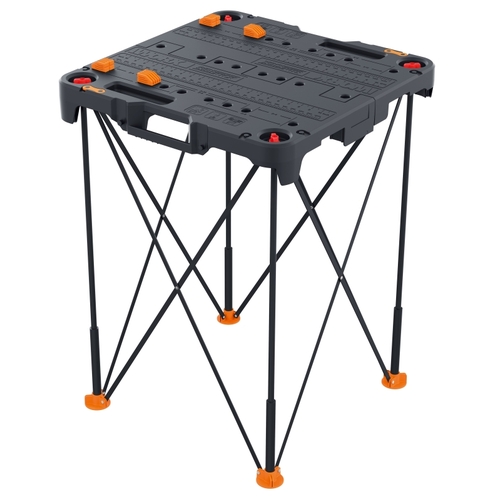 Worx WX066 Portable Work Table, 32 in OAH, 300 lb Capacity, Black, Plastic Tabletop
