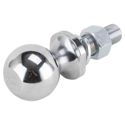 Hitch Ball, 2 in Dia Ball, 3/4 in Dia Shank, 3,500 lb Gross Towing Chrome