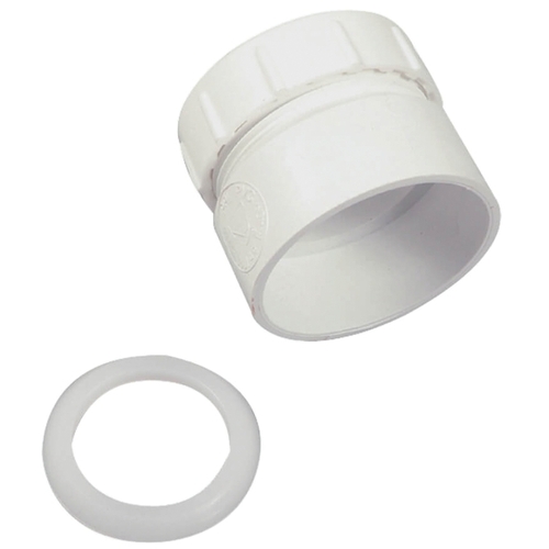 Trap Pipe Adapter, 1-1/2 in, Plastic, White