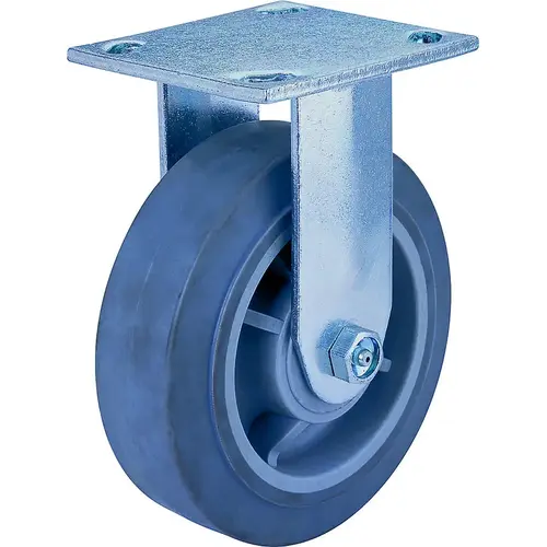 Rigid Caster, 5 in Dia Wheel, 2 in W Wheel, Thermoplastic Rubber Wheel, Gray, 450 lb