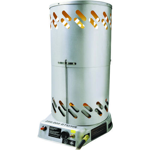 Mr. Heater F270500 Convection Heater, 100 lb Fuel Tank, Propane, 75000 to 200000 Btu, 5000 sq-ft Heating Area
