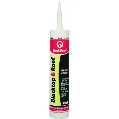 Blacktop Repair Sealant, Paste, Black, Solvent, 10.1 fl-oz Cartridge