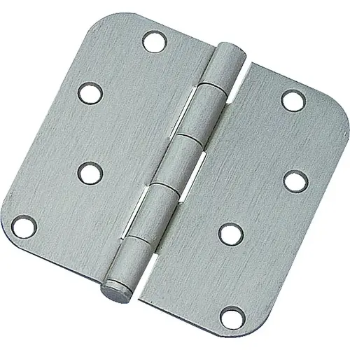 Door Hinge, Steel, Satin Nickel, Loose Pin, 180 deg Range of Motion, Screw Mounting - pack of 2