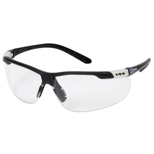 Safety Glasses, Anti-Fog Lens, Width Adjustable, Semi-Rimless Frame, Black Frame