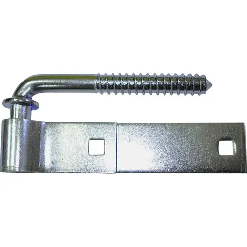 Hook/Strap Hinge, 5-3/4 in W Frame Leaf, 1-1/4 in H Frame Leaf, 4 mm Thick Leaf, Steel, Zinc