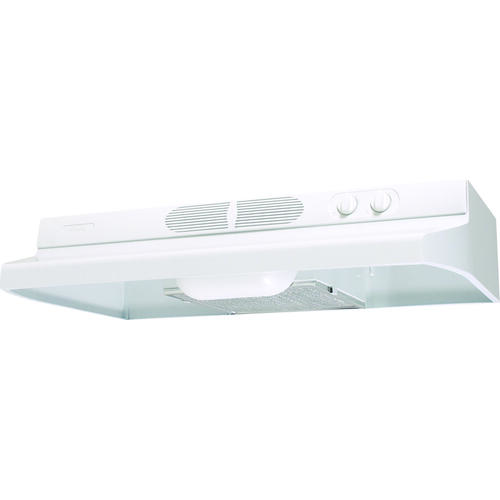 Air King QZ2303 Quiet Zone QZ Series Range Hood, 200 cfm, 30 in W, 12 in D, 6 in H, Steel, White