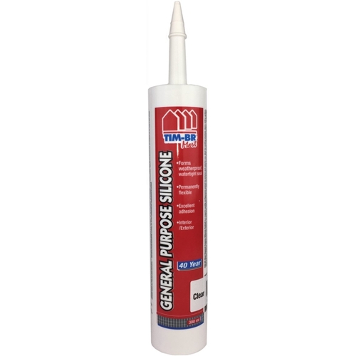 Silicone Sealant, Clear, 300 mL - pack of 12