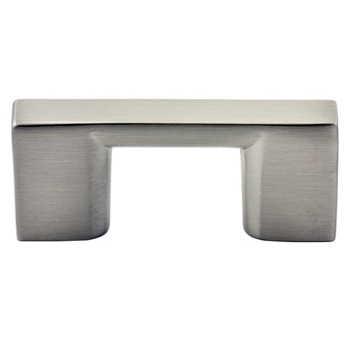 Knob, 1-1/32 in Projection, Metal, Brushed Nickel Gray