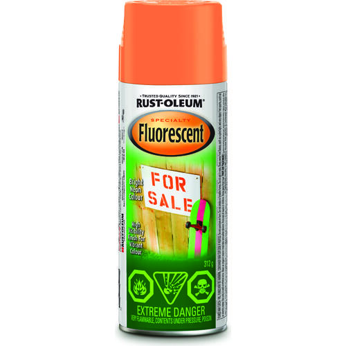 SPECIALTY Spray Paint, Matte, Fluorescent Orange, 312 g, Aerosol Can