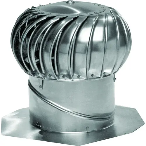 LOMANCO BIB14 Whirlybird Turbine Ventilator, 14 in Dia Throat, Aluminum, Mill