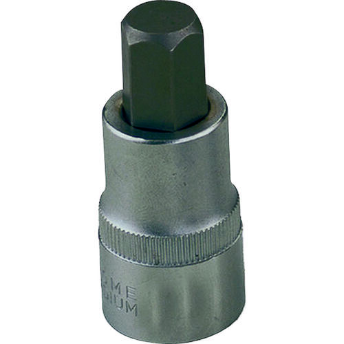 Fractional Hex Bit Socket, Chrome, 5/8 in, 1/2 in Drive, 2-1/2 in OAL Silver