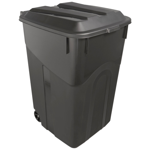 United Solutions TI0073 Wheeled Trash Can, 45 gal Capacity, Lid Closure