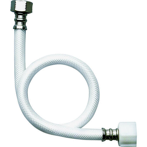 Toilet Connector, 5/8 in Inlet, Compression Inlet, 3/4 in Outlet, Ballcock Outlet, Vinyl Tubing