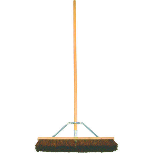 BIRDWELL 5024-4 Contractor Push Broom, 3 in L Trim, Natural Palmyra Fiber Bristle, Hardwood Handle