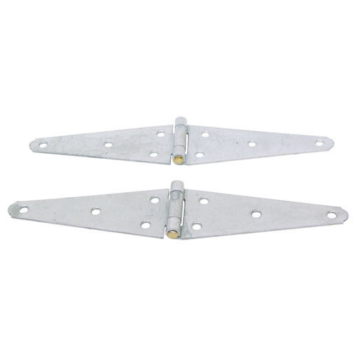 Strap Hinge, 2.6 mm Thick Leaf, Steel, 180 Range of Motion Galvanized/Brass - pack of 2