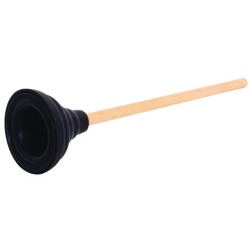 Plunger, 24-5/8 In OAL, 5-1/2 in Cup, Long Handle Black