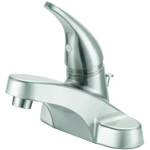 Lavatory Faucet, 1.2 gpm, 1-Faucet Handle, 3-Faucet Hole, Metal/Plastic, Brushed Nickel