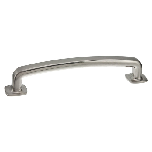 Drawer Pull, 5-29/32 in L Handle, 1-3/16 in Projection, Metal, Brushed Nickel