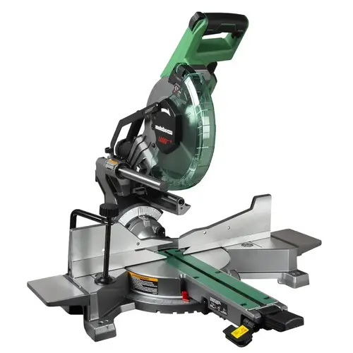 Dual Bevel Compound Corded Miter Saw, 10 in Dia Blade, 3200 rpm Speed, 48 deg Max Bevel Angle Black/Green/Sliver