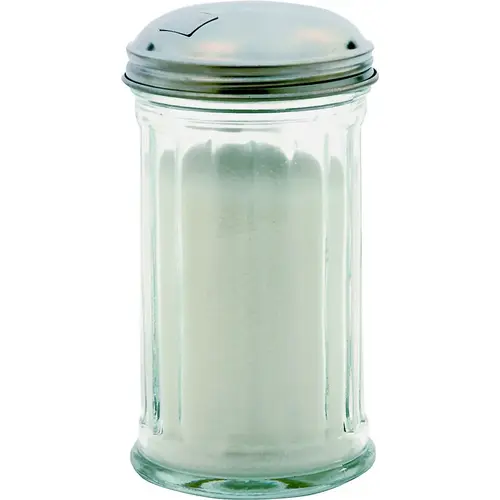 ONEIDA 97286 Sugar Dispenser, 12 oz Capacity, Glass/Stainless Steel, Clear