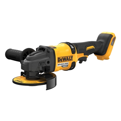 DEWALT DCG418B FLEXVOLT Brushless Grinder with Kickback Brake, Tool Only, 60 V, 5/8-11 Spindle, 4-1/2 in Dia Wheel Black/Yellow