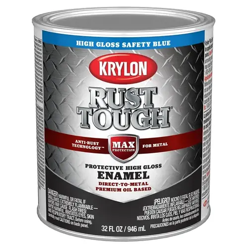 Rust Tough Enamel, Gloss, Safety Blue, 1 qt