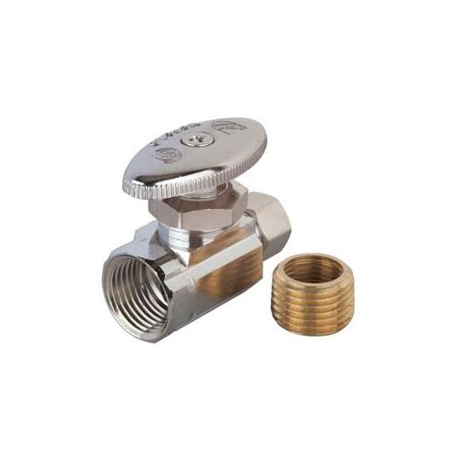 M-Line Series Straight Shut-Off Valve, 3/8 x 1/2 in Connection, Compression x FIP, Brass Body
