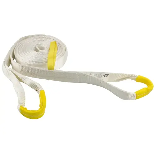 Erickson 59700 Recovery Strap, 27,000 lb, 3 in W, 20 ft L, Loop End, Nylon/Polyester, White