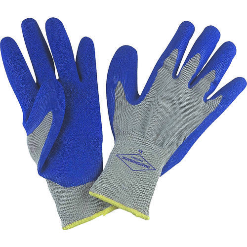 Diamondback GV-SHOW/AL GV-SHOWA/L Gripper Work Gloves, Men & Women, 10 in L, Knit Liner Cuff, Rubber Latex Coating, Grey & Blue Pair