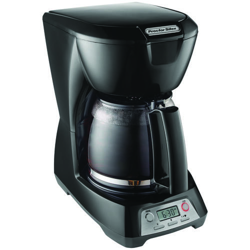 Proctor Silex 43672PS 43672 Programmable Coffee Maker, 12 Cups Capacity, 120 V, 900 W, Black
