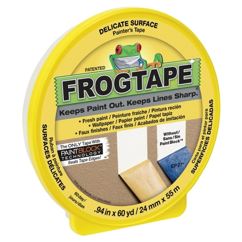 Painting Tape, 60 yd L, 0.94 in W, Yellow
