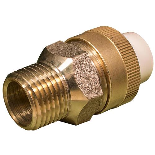 Transition Pipe Adapter, 1/2 in, Solvent x MIP, Brass/CPVC