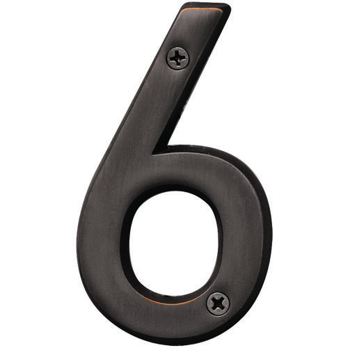 Prestige Series House Number, Character: 6, 4 in H Character, Bronze Character, Brass