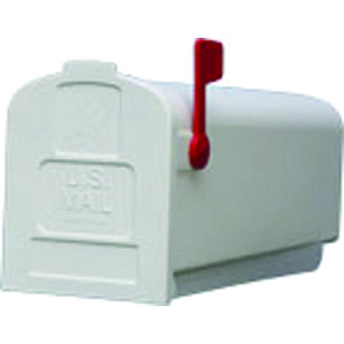 Gibraltar Mailboxes PL10W0AM Parson Series PL10W0201 Rural Mailbox, 875 cu-in Capacity, Plastic, 7.9 in W, 19.4 in D, 9.6 in H