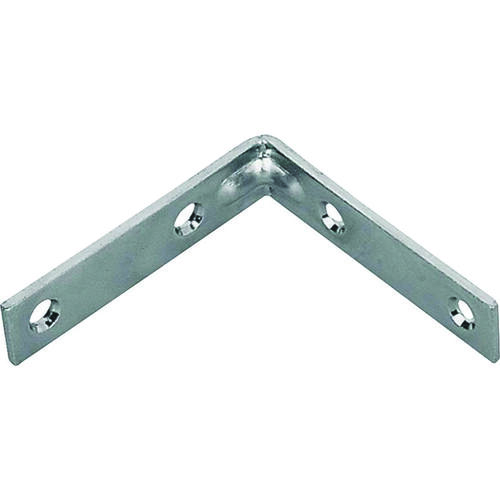 Corner Brace, 1 in L, 1 in W, 1/2 in H, Galvanized Steel, Galvanized, 1.8 mm Thick Material - pack of 4