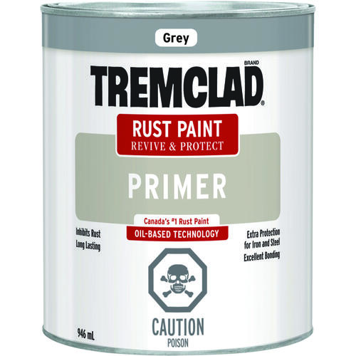 TREMCLAD Rust Primer, Flat, Gray, 946 mL, Can - pack of 2