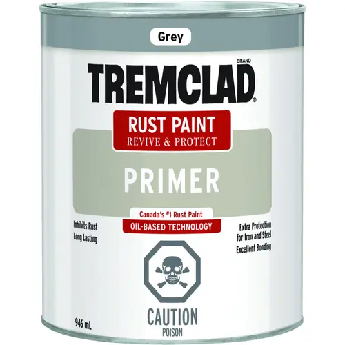 TREMCLAD Rust Primer, Flat, Gray, 946 mL, Can