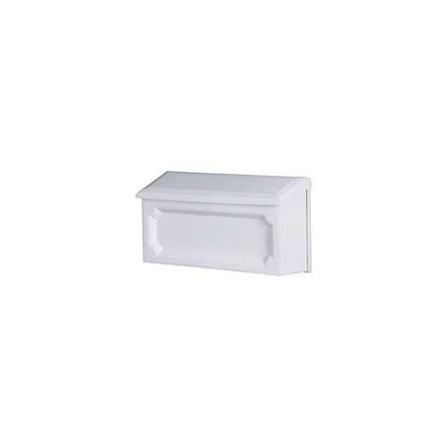 Windsor Series WMH00W04 Mailbox, 288.6 cu-in Capacity, Polypropylene, White, 15-1/2 in W, 4.7 in D