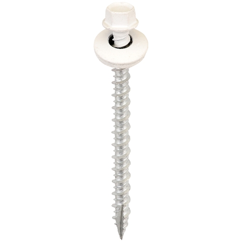 Acorn SW-MW123W250 Screw, 3 in L, High-Low Thread, Hex Drive, Type 17 Point, 250 BAG White