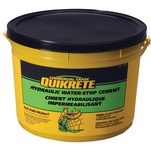 Quikrete 112612 Hydraulic Waterstop Cement, Gray/Gray Brown, Granular, 4.5 kg Pail