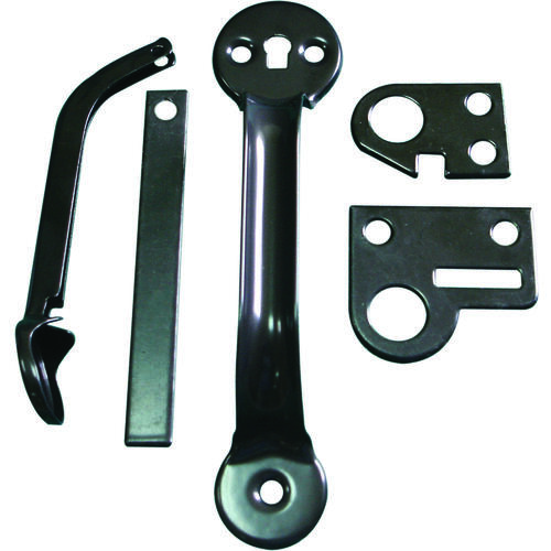 Thumb Latch, 1/2 in Bolt Head, 4-1/4 in L Bolt, Steel, Powder-Coated Black