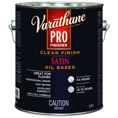 Varathane 271387 Interior Finish, Satin, Liquid, Clear, 3.78 L