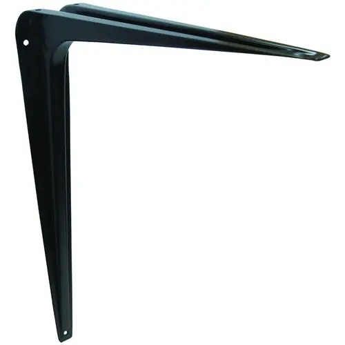 Shelf Bracket, 182 lb/Pair, 12 in L, 10 in H, Steel, Black - pack of 100