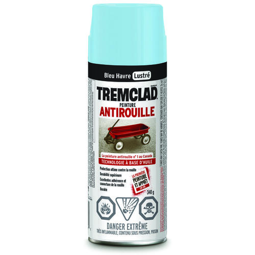 TREMCLAD Spray Paint, Gloss, Harbour Blue, 340 g, Aerosol Can - pack of 6