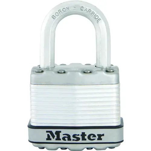 Magnum Series Padlock, Keyed Different Key, 5/16 in Dia Shackle, Tough-Cut Boron Carbide Shackle Silver