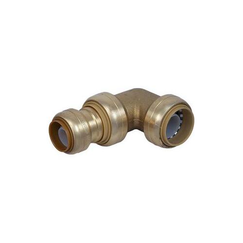 Tube Reducing Elbow, 1 x 3/4 in, 90 deg Angle, Brass, 200 psi Pressure