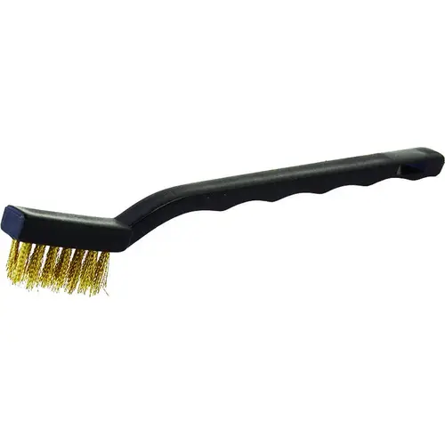 Wire Brush, Brass Bristle, 1/2 in W Brush, 7 in OAL