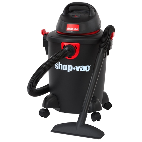 Shop-Vac 5985005 Wet/Dry Vacuum, 6 gal Vacuum, Cartridge, Dry, Foam Sleeve Filter, 3.5 hp, Black Housing