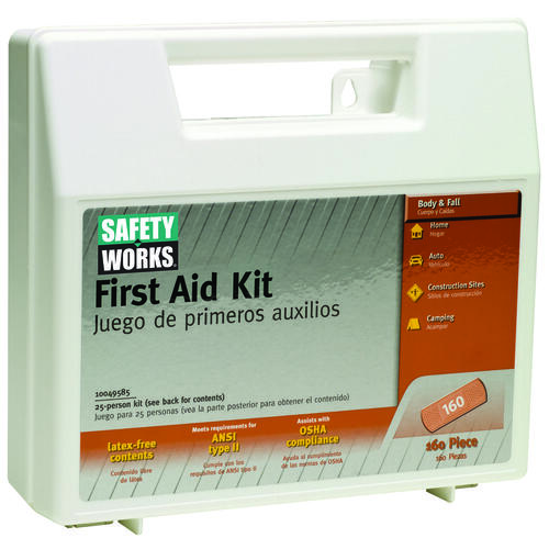 Safety Works 10049585 First Aid Kit, 160-Piece, Plastic